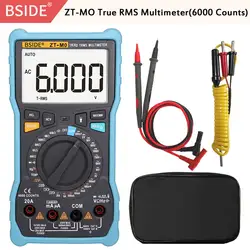 BSIDE ZT-M0 двойной режим True RMS цифровой мультиметр AC и DC Напряжение Ток температура частота Авто/Руководство 6000 счётчик тестер