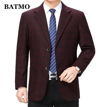

Batmo 2019 new arrival high quality smart casual plaid blazer men,men's casual suits,men's jackets plus-size 201915