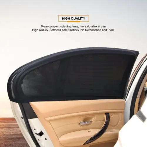 2x Car Rear Side Window Mesh Sun Visor Shade Cover Shield UV Protector New