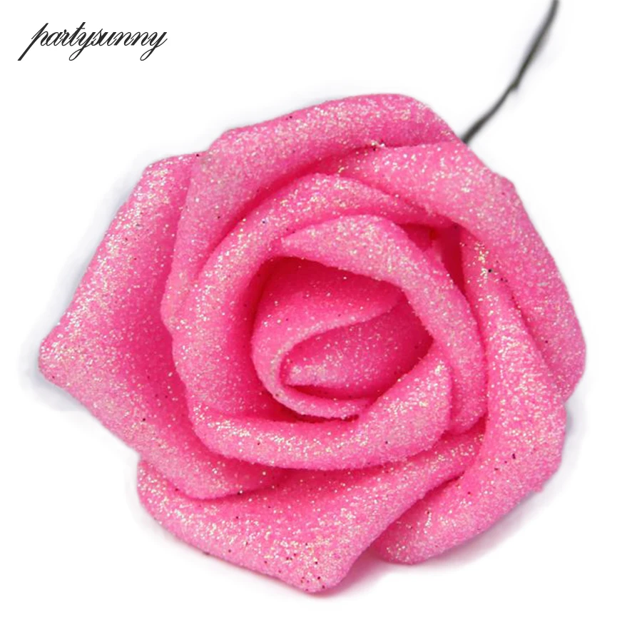 10PCS Foam Fake Flores PE Roses DIY Handmade 5.5cm Blue Gold Sequins Artificial Flowers for Wedding Valentine's Day Decoration 10PCS Foam Fake Flores PE Roses DIY Handmade 5.5cm Blue Gold Sequins Artificial Flowers for Wedding Valentine's Day Decoration