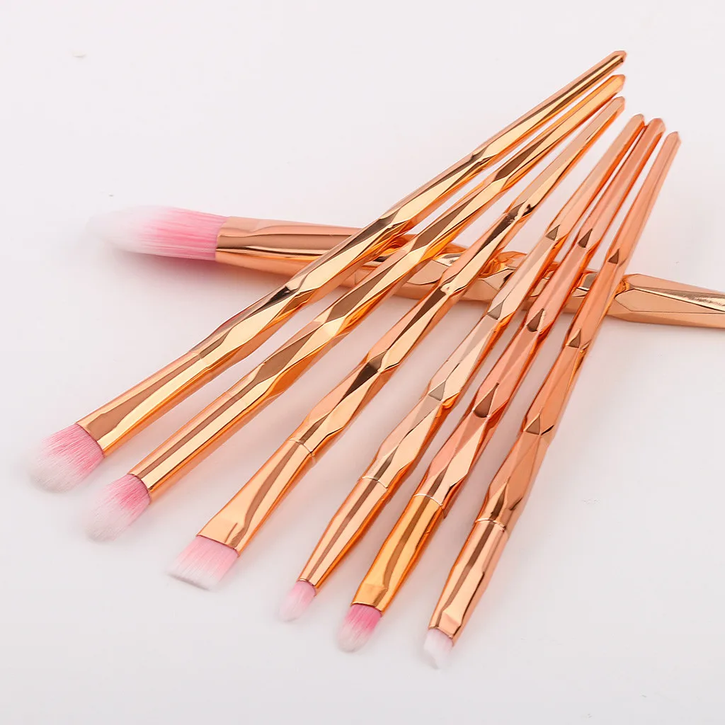 7pcs rose gold makeup brushes professional plastic Foundation brush Eyebrow Eyeshadow Mak eup Brushes brochas maquillaje | Красота и
