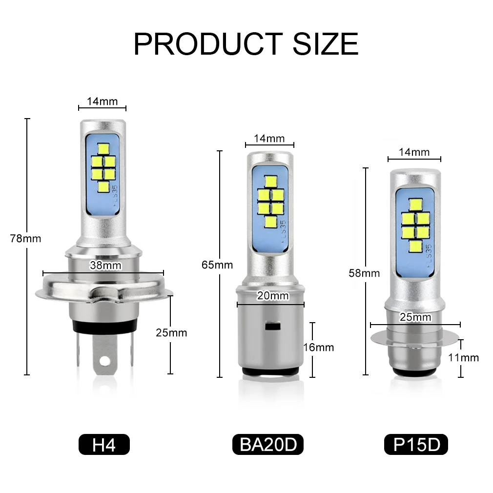 H4 H6 P15D BA20D светодиодный мотоциклетный головной светильник лампа 1200LM Canbus противотуманный светильник 12SMD Hi Lo лампа скутер аксессуары мото DRL для Suzuki