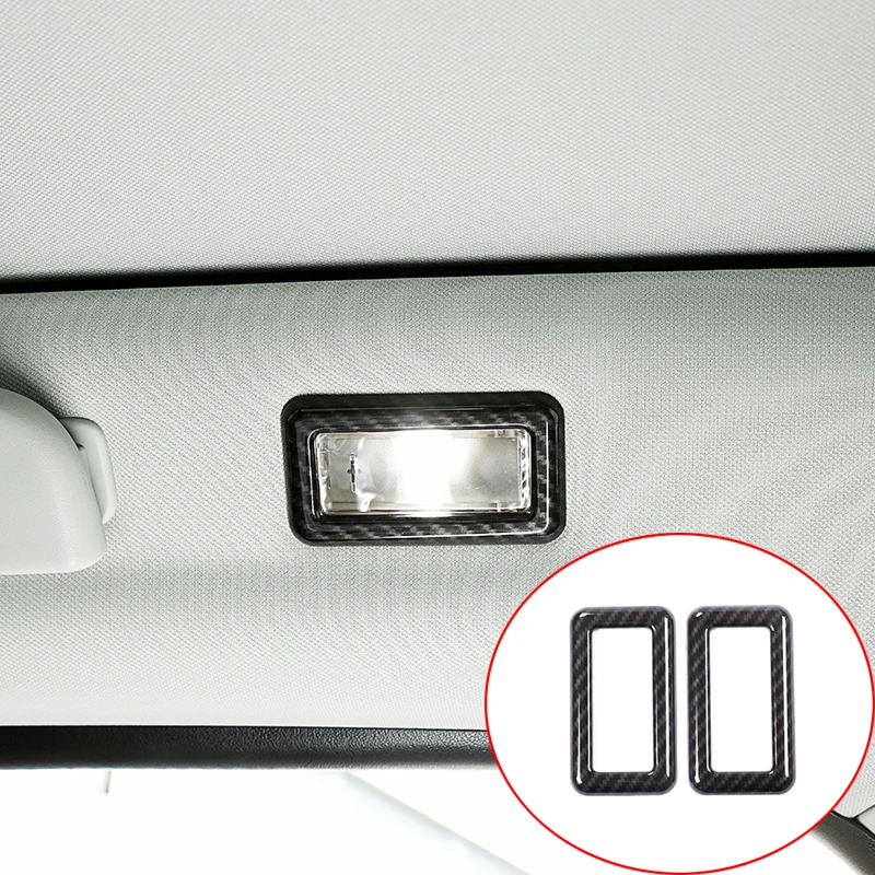 

For Land Rover Discovery Sport 2015 2016 2017 Car-Styling Carbon fiber Style ABS Car Rood Reading Light Frame Cover Trim 2pcs