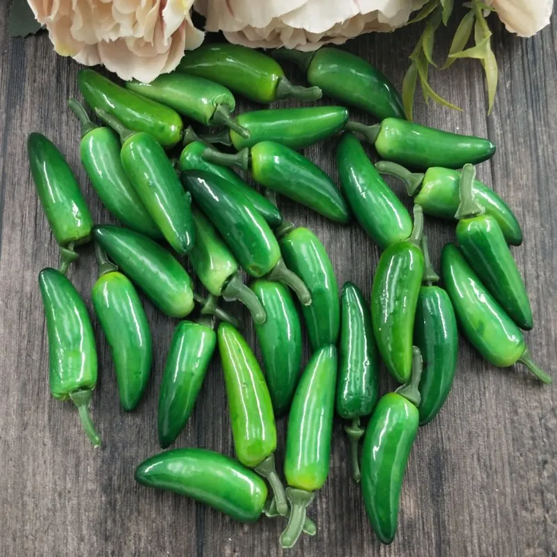 10 шт. мини моделирование фрукт из пенопласта и овощей искусственные кухонные игрушки для детей ролевые игры игрушки - Цвет: Green pepper