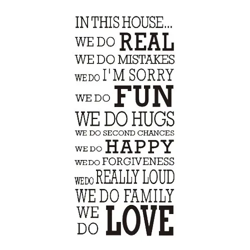 SDFC Black THIS HOUSE Quote Words Room Art Mural Wall Sticker Decalin