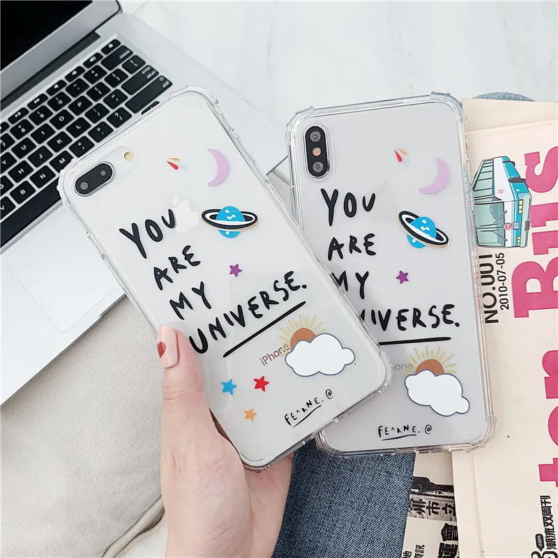 Вы моя вселенная телефонные чехлы для iPhone X XS max XR 6 6s 7 8 plus чехол звездное небо