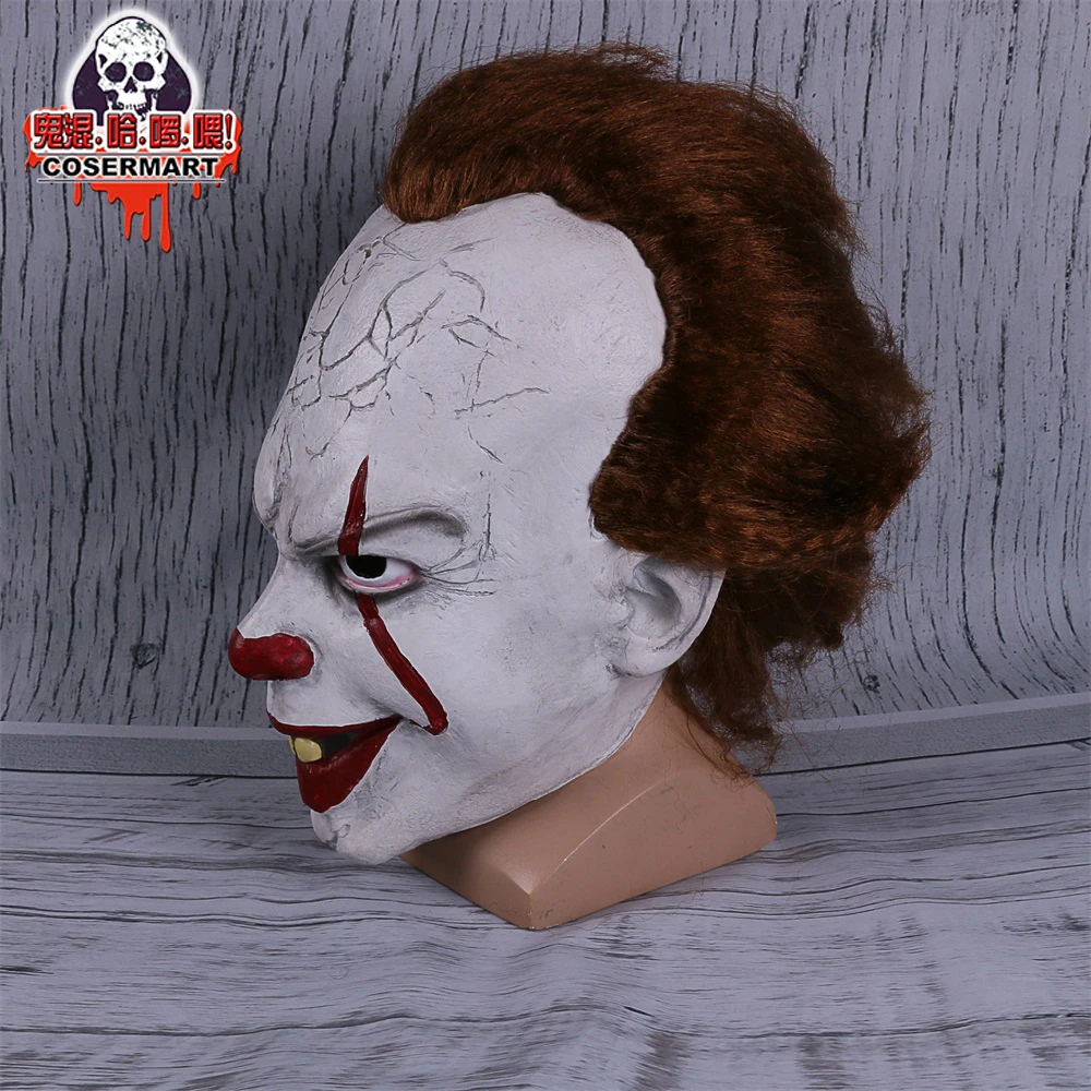 2017 Movie Stephen King's It mask Joker Mask Tim Curry Horrible Mask Cosplay Halloween Party (8)