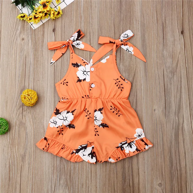 Boho/детская одежда для маленьких девочек комбинезоны с цветами комбинезон без