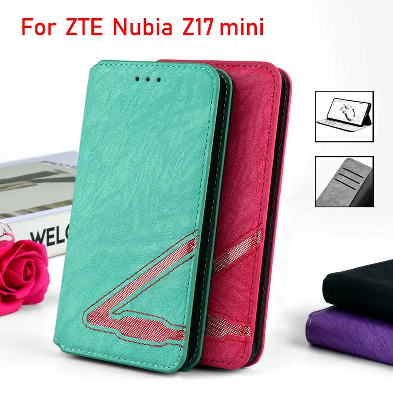 

For ZTE Nubia Z17 mini case Luxury Fashion Flip cover bling Leather Without magnets cases for ZTE Nubia Z17 mini funda coque