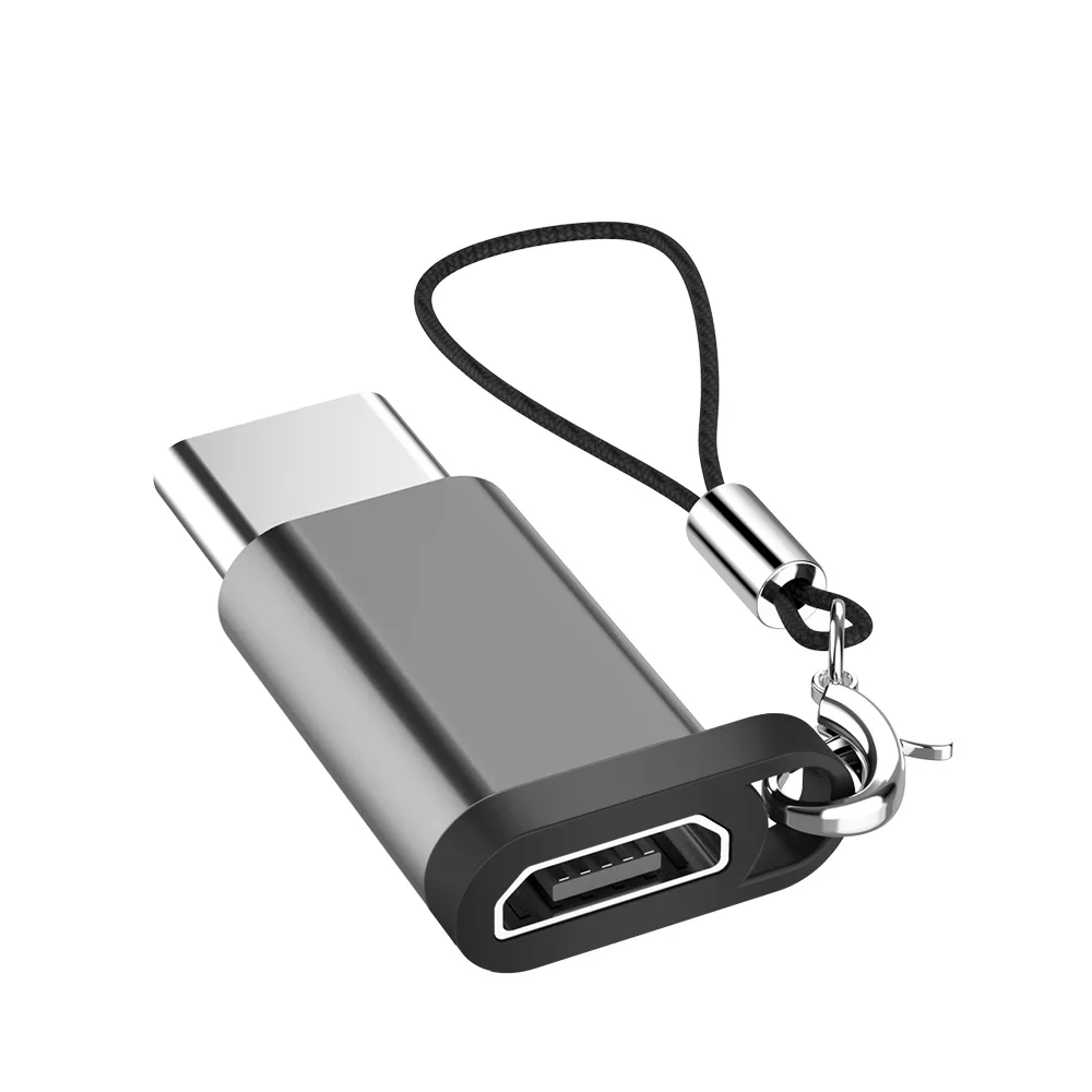 Usb Тип C адаптер тип-c мужчина к Micro USB Женский конвертер USB C зарядка кабель адаптера данных для samsung Xiaomi huawei Macbook - Цвет: Black