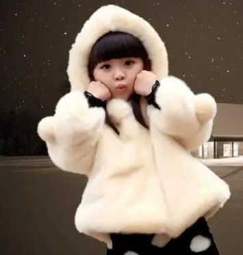 Осенне-зимняя одежда для детей, новое пальто с мехом для девочек, толстая детская хлопковая куртка для малышей - Цвет: Белый