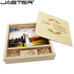 JASTER maple walnut деревянная коробка albnum USB флэш-накопитель Флешка 4 ГБ 8 ГБ 16 ГБ 32 ГБ 64 ГБ логотип клиента свадебный подарок 170*170*35 мм