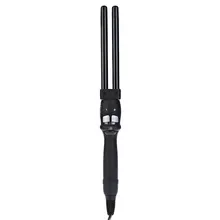 EU Plug Electric MagicHigh Quality Black Ceramic Fast Heating Hair Curling Iron Double Wand Roller Salon Monofunctional Curler