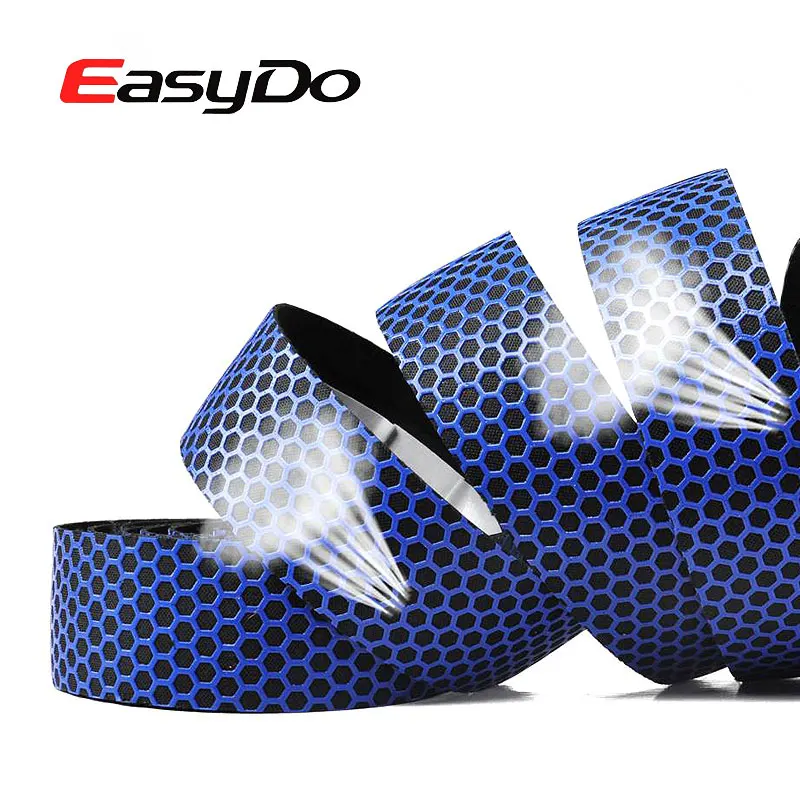 EasyDo 1 Pair Road Bike Velvet Microfiber Handlebar Tape + 2 plugs Waterproof 3D Honeycomb Belt Cycling Bicycle Handle Bar Tape