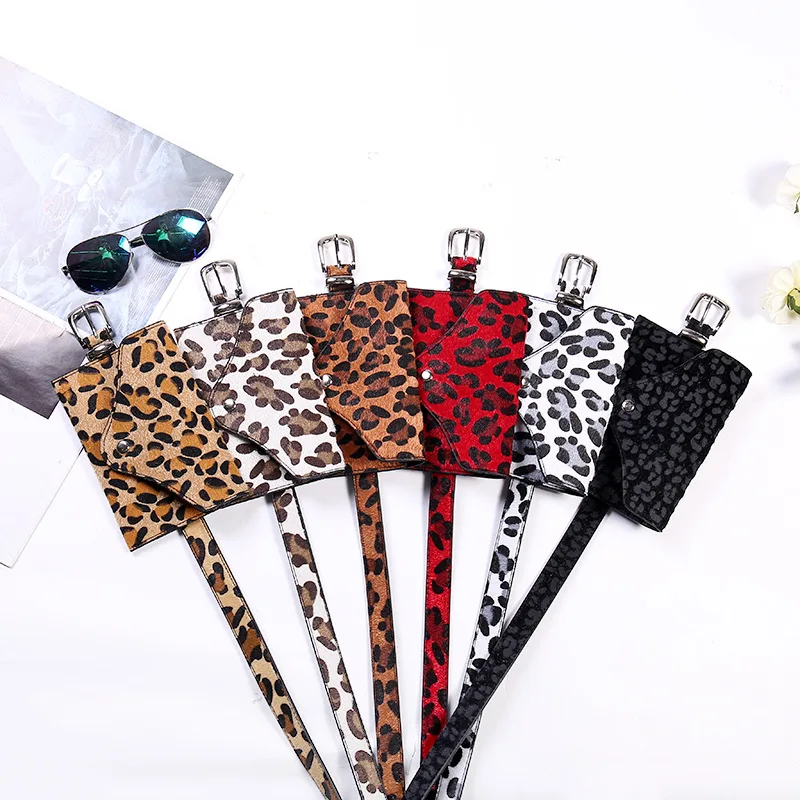 

2019 FASHION Women Waist Bag Leopard Horse Hair Decorative Pockets Dual-use Mobile Phone Bag Purse casual PU Leather Belt Bag