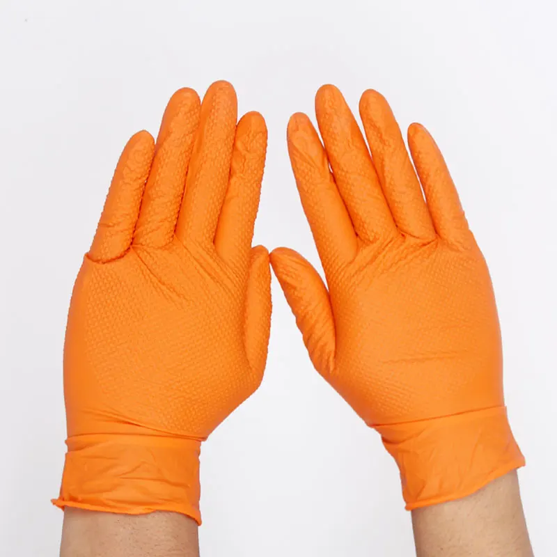 

3Pairs/Lot Bicycle Repair Gloves 9 inch Disposable Nitrile Glove Extra Thick Powder Free Diamond Texture Oil Hand Protection