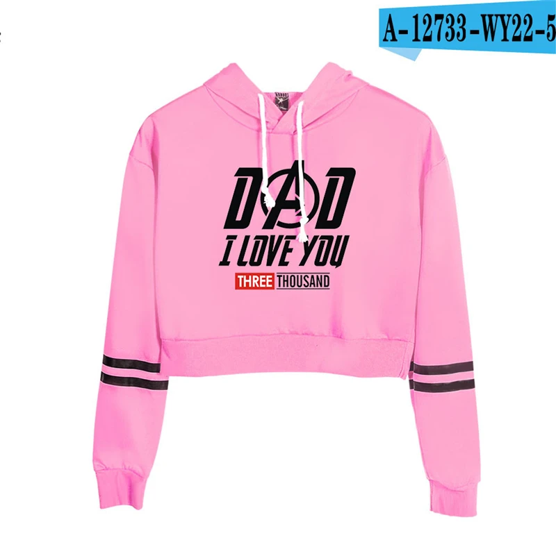 I Love You 3000 Times Cropped Sweathshirt Tony Stark Iron Man Superohero Crop Top High Waist Cotton Moletom Hooded Girls Causal I Love You 3000 Times Cropped Sweathshirt Tony Stark Iron Man Superohero Crop Top High Waist Cotton Moletom Hooded Girls Causal