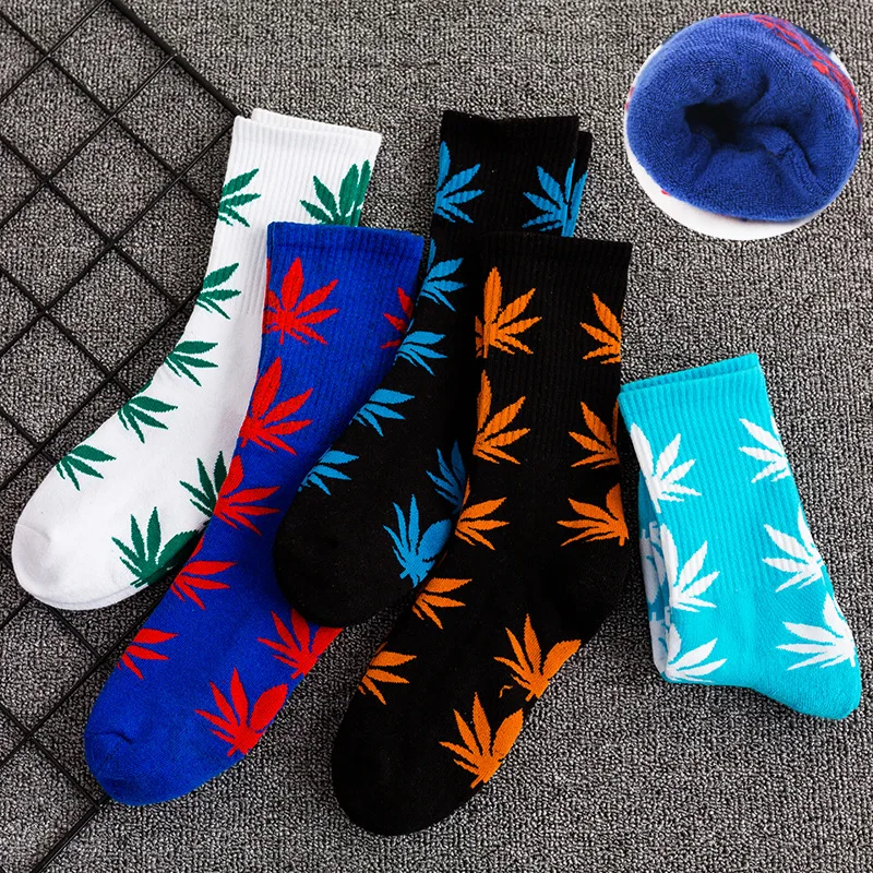 Thickened Wool Socks Warm Maple Leaf Socks Men's Skateboard Hip Hop