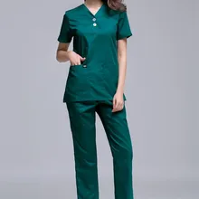 Новое поступление года модные дизайн женские короткий рукав спецодежда медицинская скраб униформы комплект красота спа Рабочая одежда