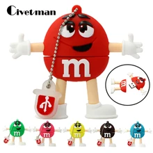 Милый мультяшный usb-накопитель M& M Rainbow Bean, 4 ГБ, 8 ГБ, 16 ГБ, 32 ГБ, 64 ГБ, флеш-накопитель USB 2,0, флеш-карта памяти, 6 цветов на выбор