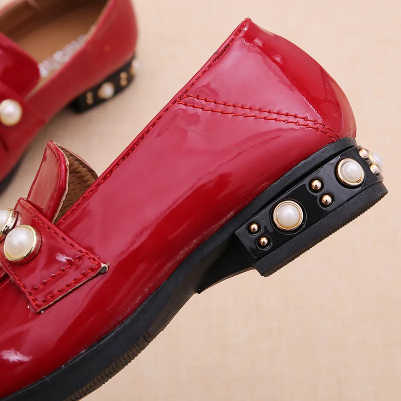 Spring Autumn New Kid Shoes Girls Princess Childrens Leather Shoes For Student Black Shoes 3 4 5 6 7 8 9 10 11 12 13 14 15T