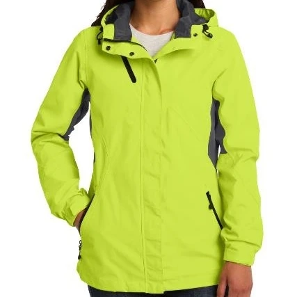 Port Authority L322 Ladies Cascade Waterproof Jacket Charge Green & Magnet Grey - Small (1)