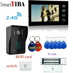 Smartyiba беспроводной видеодомофон дверной звонок камеры системы 7 дюйм(ов) 2.4 г беспроводная камера карты системы безопасности открыть