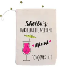 Пользовательский тропический напиток подарок на свадьбу сумки Bachelorette Hangover набор для выживания прием гостей в доме невесты мешки для конфет