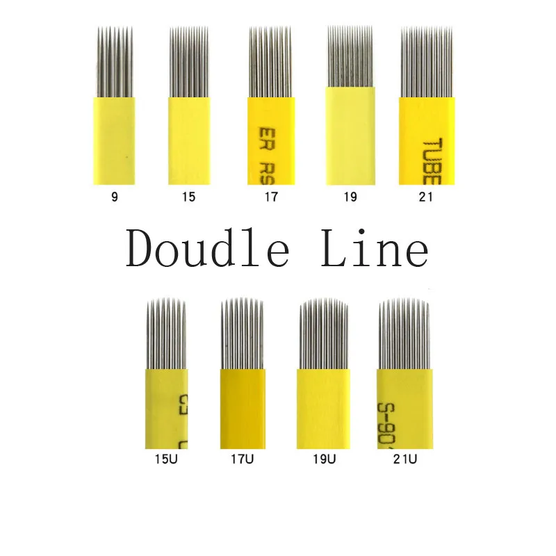 

Microblading Blades Microblades Needles Manual Sterile Eyebrow Tattoo Makeup Double Line 9/15//17/19/21 and 15U/17U/19U/21U