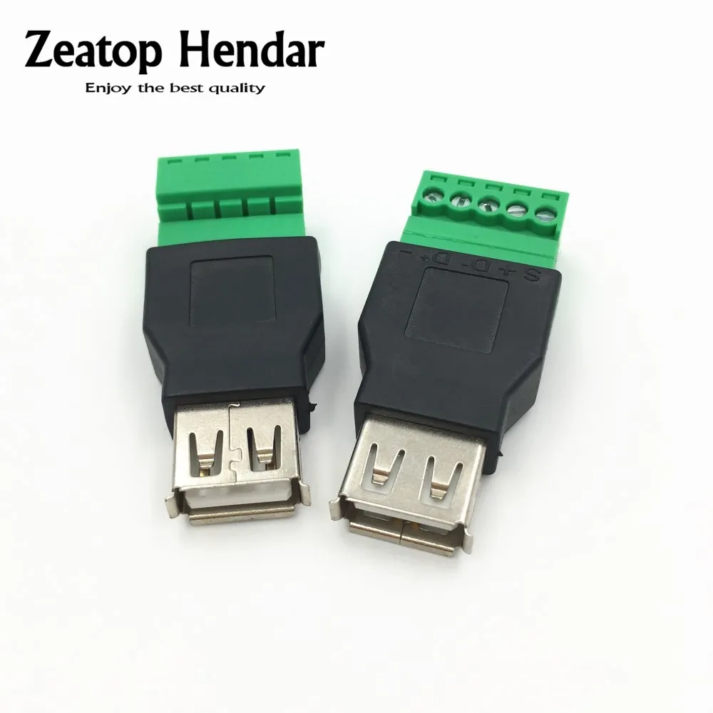 Buy 1Pcs USB 2.0 A Female to 5 Pin Screw Connector USB