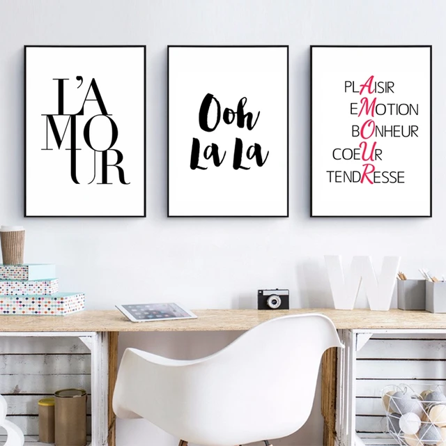 Love Print French Fashion Canvas Painting Modern Minimalist Love Print French Fashion Canvas Painting Modern Minimalist Art Typography Printing Wall