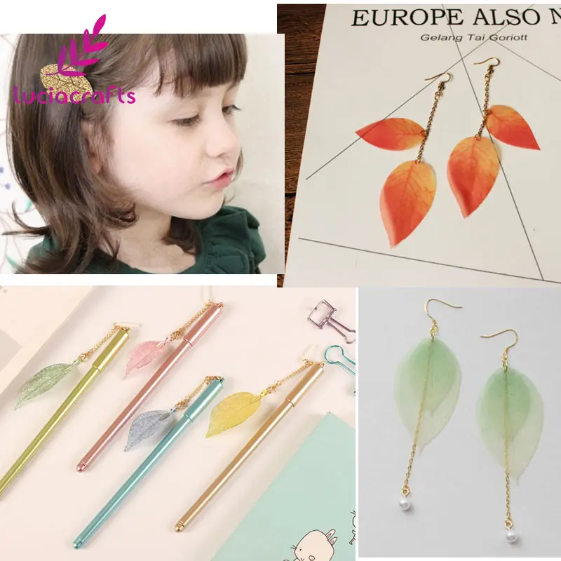 Lucia Crafts 6 шт/24 шт Случайные Смешанные цвета натуральный каркас листьев для поделок