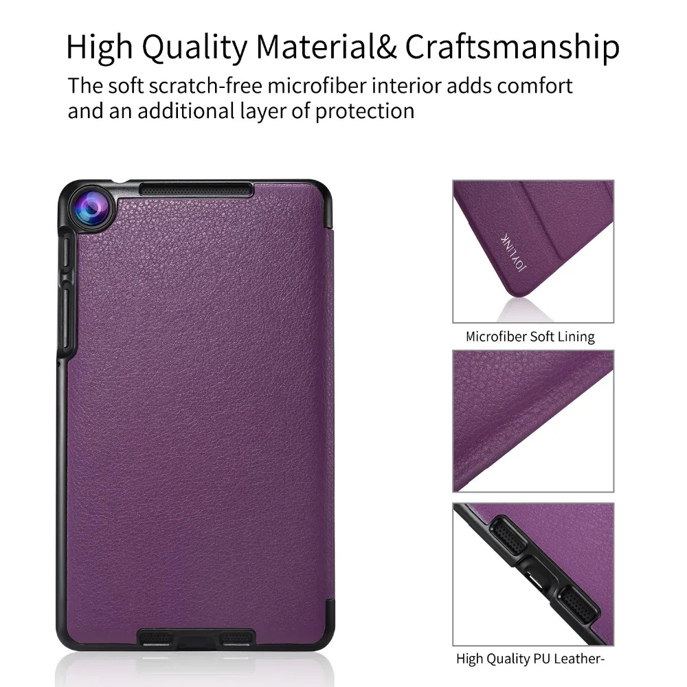 Cena JOYLINK ultra cienki futerał ze skóry PU składany futerał na Google Nexus 7 2013 odwróć Tablet stojak na Nexus 7 2nd, automatyczne uśpienie obudź