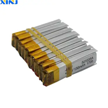 

XINJ 10pcs 3.7V 130 mAh lithium polymer battery lipo 501035 ForGPS Sat nav car DVC DVR Camera MP3 Music player driving recorder