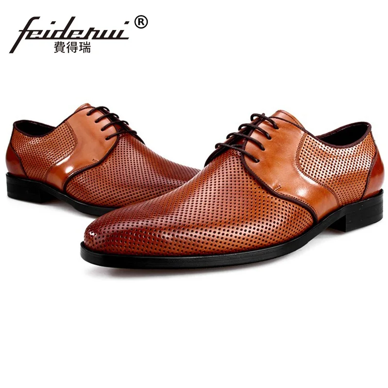 Mann Hochzeit Leder Formale Luxus Männlichen Echtem Atmungsaktive Sommer Kleid brown Mg31 Designer Schwarzes Braut Wohnungen Schuhe Männer Halbschuhe 2017 q6wntA8xw