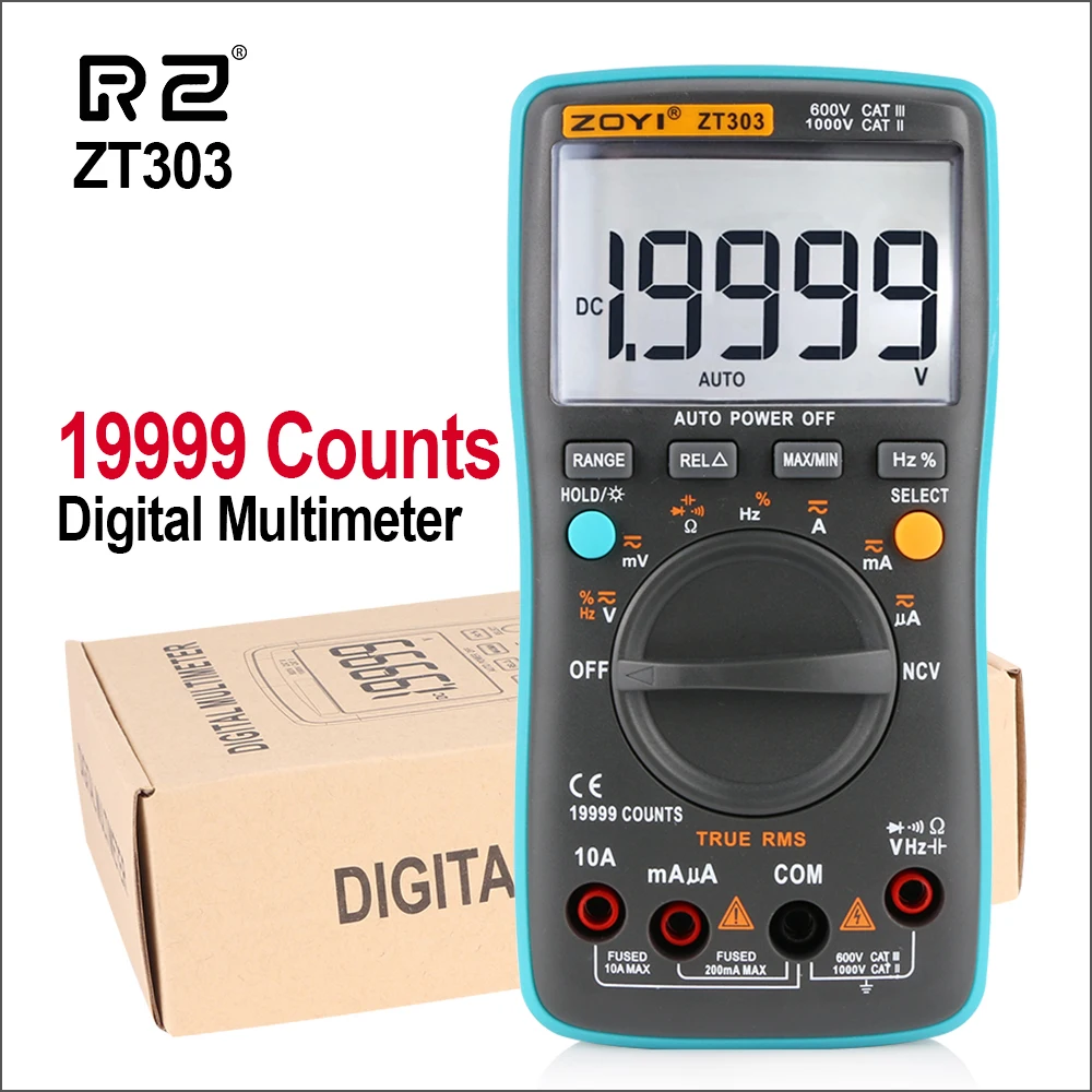 Цифровой мультиметр RZ ZT303 19999 отсчетов Бесконтактный индикатор напряжения