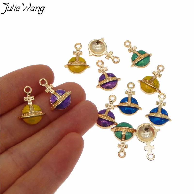 Julie Wang 8 шт. цвет яркий крест на верху универсальная планета подвеска из