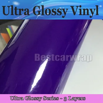 

Ultra Glossy Purple Vinyl wrap with 3 Layers High Gloss Shiny purple Car Wrap Film Foil with air Free Size:1.52*20M/Roll