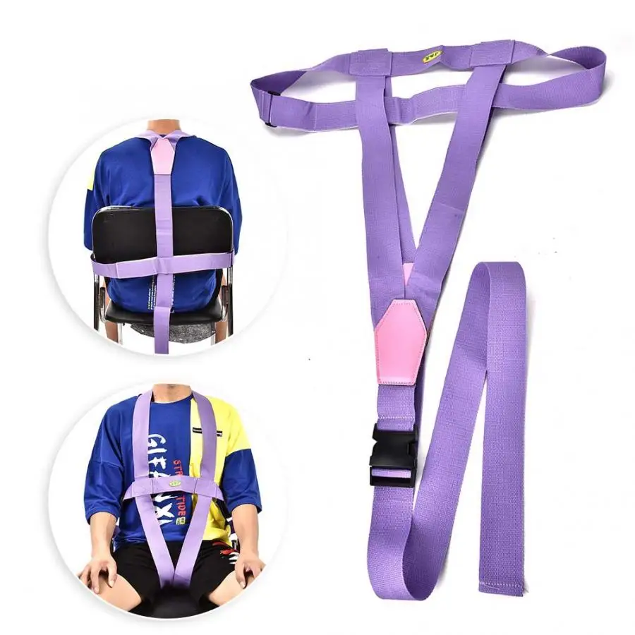 

Posture Corrector Elderly Patient Wheelchair Belt Band Adjustable Safety Harness Strap Purple Braces Supports