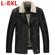 2017 new Plus size 8XL Winter Mens Genuine Leather Jacket Brand Clothing Sheepskin Coat Rex Rabbit Fur Parka with Mink Collar
