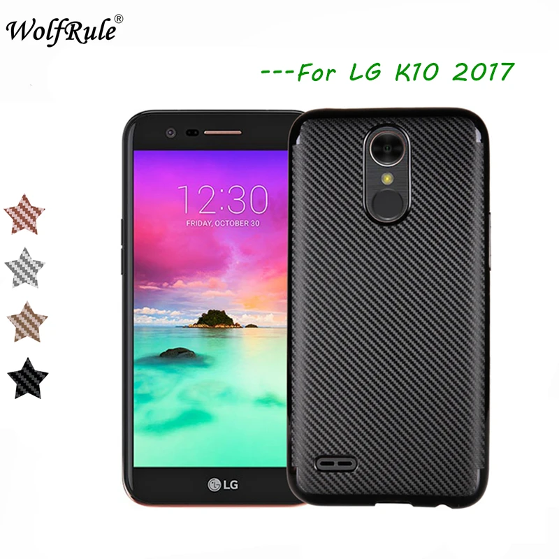 WolfRule чехол для LG K10 2017 роскошный с полной защитой из углеродного волокна ТПУ
