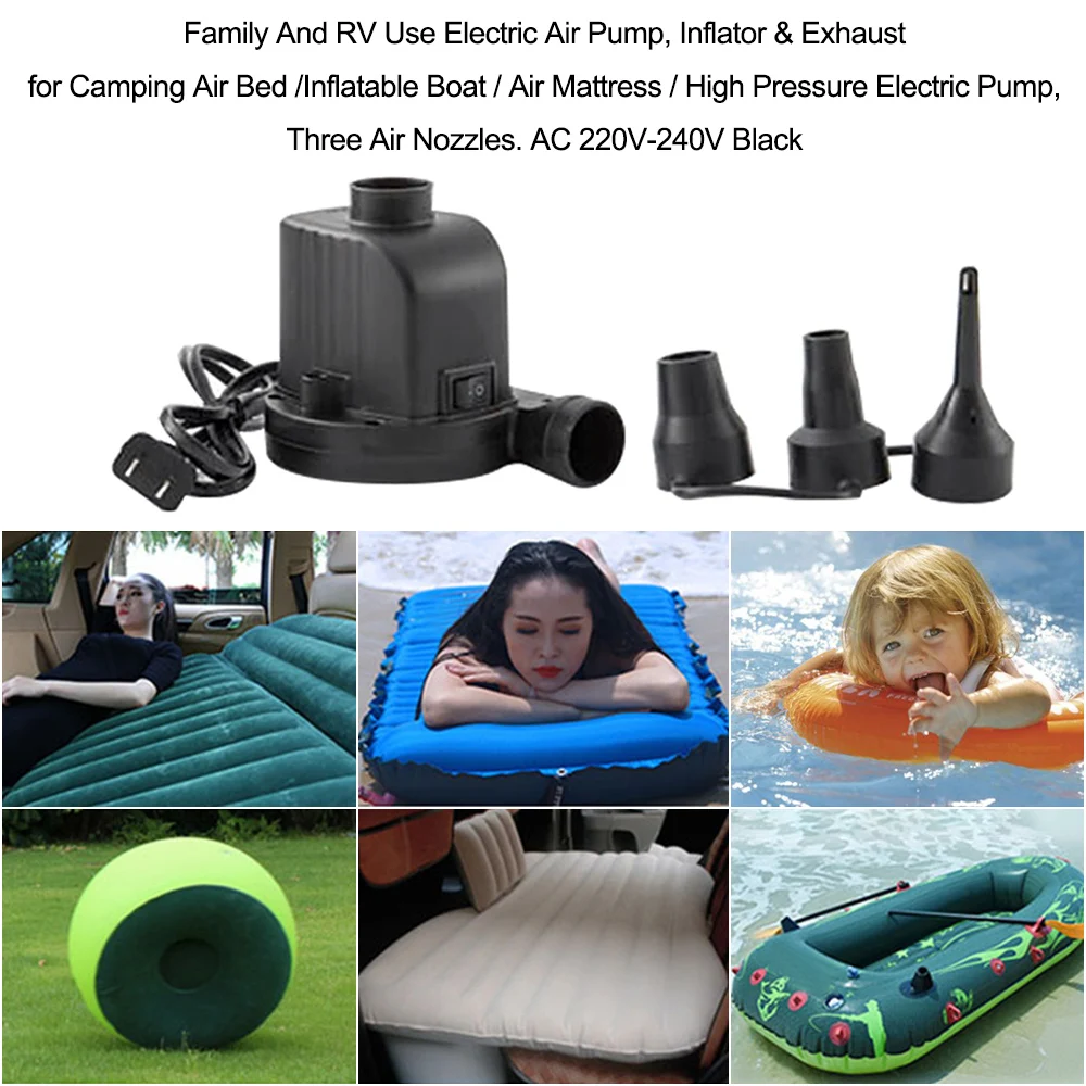 150 Вт/210 Вт семейный и RV электрический воздушный насос надувной и вытяжной для кемпинга надувная кровать/надувная лодка/надувной матрас