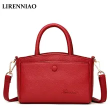 LIRENNIAO новая женская сумка через плечо мягкая натуральная кожа lychee модная летняя маленькая сумка женская сумка