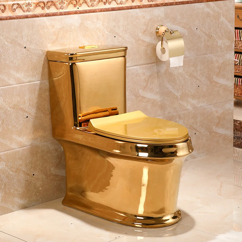 Художественный Золотой сифон для унитаза бесшумный водосберегающий арт туалетный Золотой сидящий писсуар сиденье для унитаза