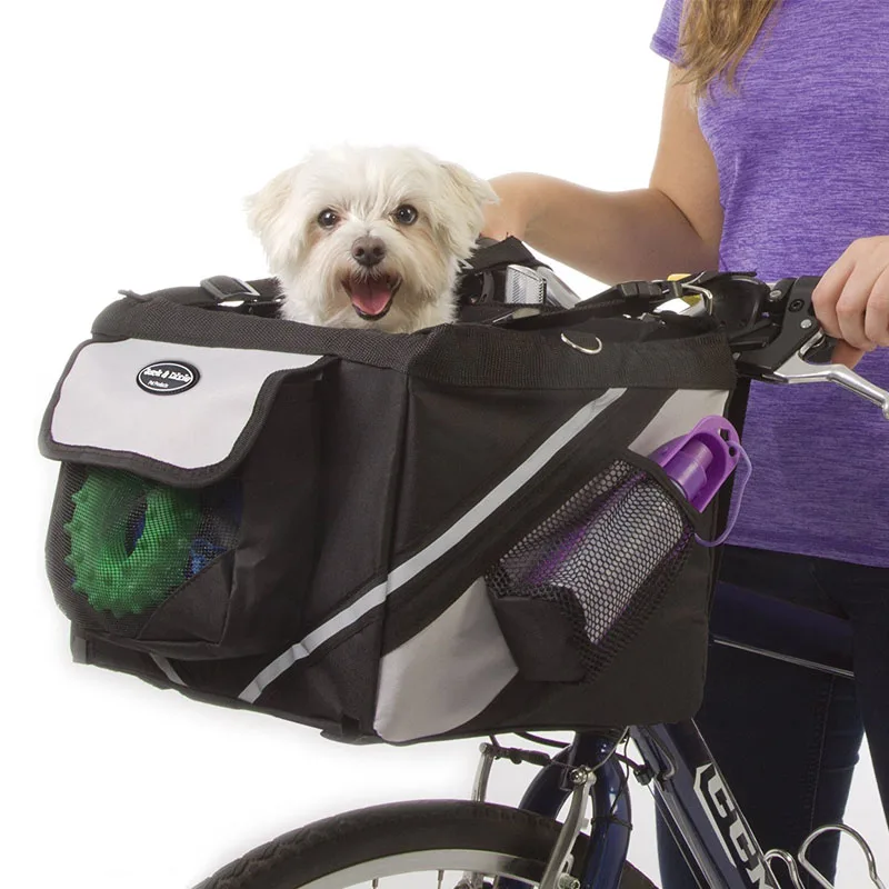 Fashion Pet Bicycle Carrier Basket for small Dogs Cats with Pocket Chihuahua Outdoor Travle