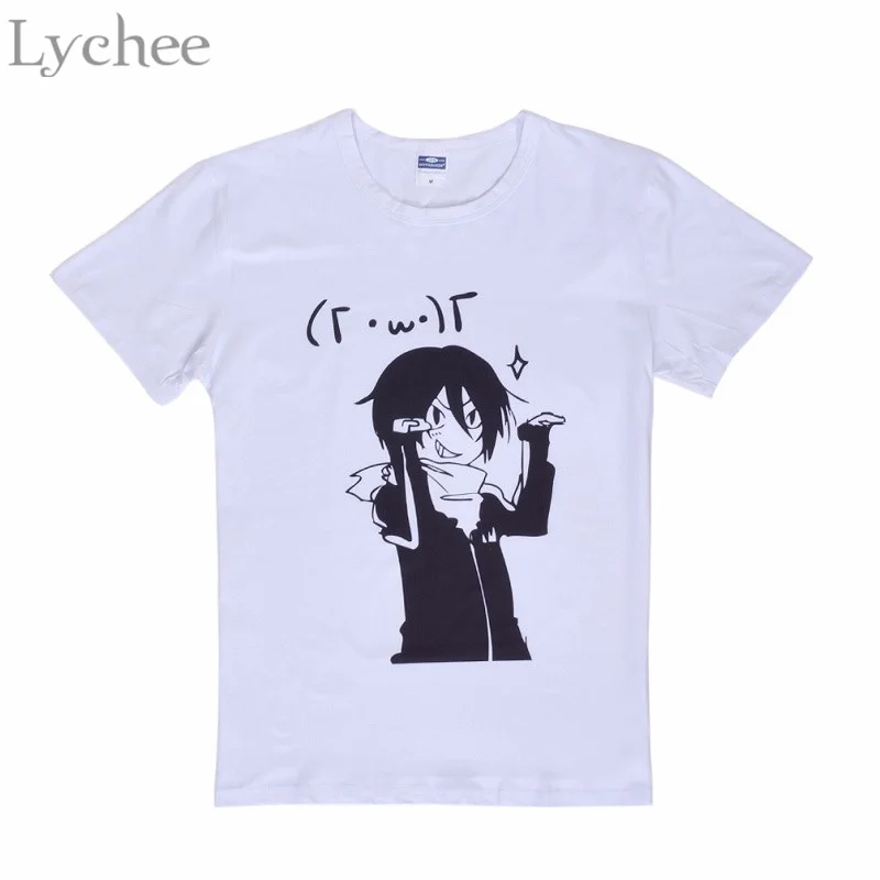 

Lychee Hot Japan Anime Noragami Yato Yukine Summer Short Sleeve T-Shirt Casual Loose White Tshirt Tee Top