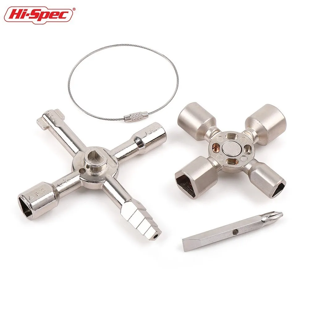 Hi-Spec 10 in 1 Universal Cross Key Plumber Key Magnetic Triangle Square Wrench Radiators for Elevator Train Cabinet Multitool Hi-Spec 10 in 1 Universal Cross Key Plumber Key Magnetic Triangle Square Wrench Radiators for Elevator Train Cabinet Multitool