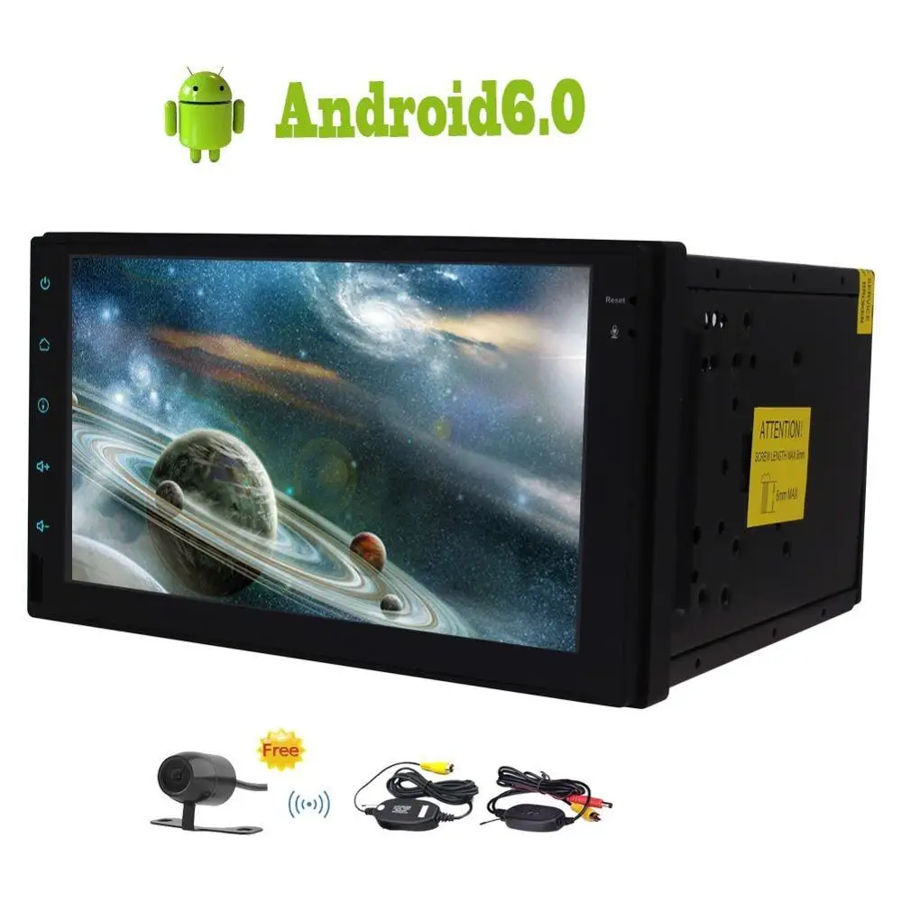 

Free Wireless Rear Camera Included! Android 6.0 2 DIN Car Stereo PC Autoradio GPS Navigation FM/AM Support USB/SD 3G/4G WIFI