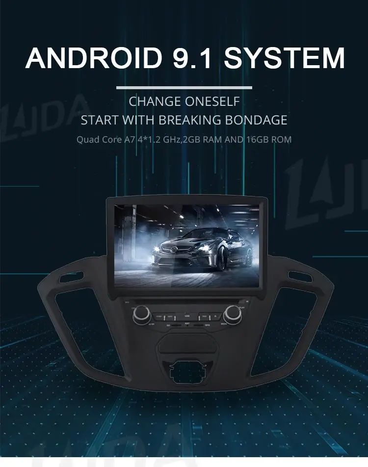 Discount LJDA Android 9.1 Car DVD Player For FORD TOURNEO GPS Navigation 2 Din Car Radio Multimedia WIFI Stereo IPS Headunit Unit RDS 1
