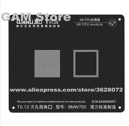 A8 CPU ОЗУ BGA трафарет для iPhone 6 6Plus 6G модуль реболлинга IC Pins утолщенный оловянный